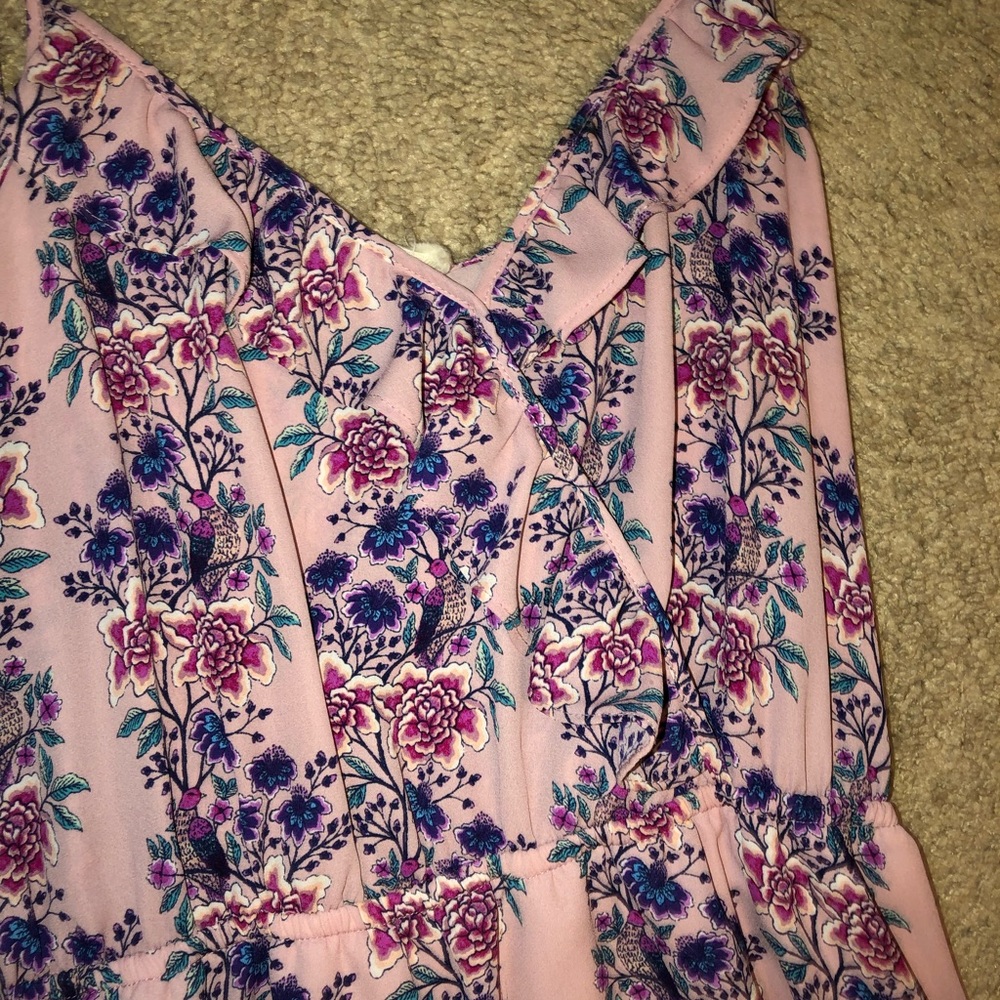 Pink floral maxi dress